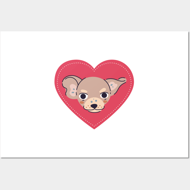 My Chihuahua is my Valentine Wall Art by greenoriginals